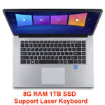 15 inch Laptop With 8GB RAM 1TB 512G 256G 128G SSD Notebook Computer Intel Quad Core Netbook Students Ultrabook With Win10 OS