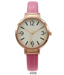 Hot Pink Vegan Leather Cuff Watch with Rose Gold Case and Gold Dial