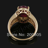 LOVER JEWELRY Vintage Rings Oval Solid 14Kt Rose Gold 4.58ct Natural Diamond Engagement Wedding Ruby Ring