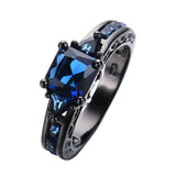 14K Multi-tone Sapphire Diamond Ring
