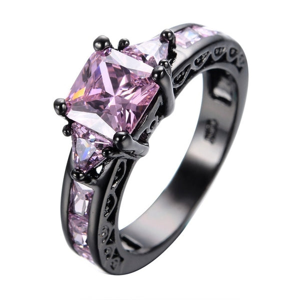 14K Multi-tone Sapphire Diamond Ring