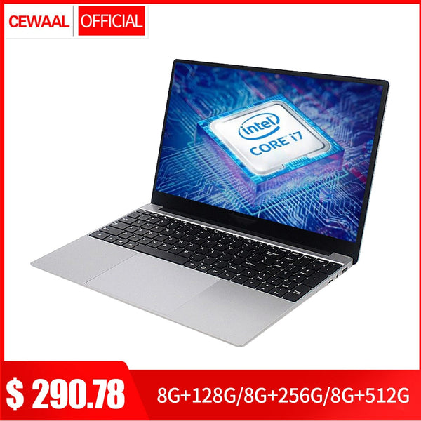 15.6 Inch Intel Core 7Gen Laptop 8GB RAM 512GB SSD Windows 10 Dual Band WiFi Gaming Computer