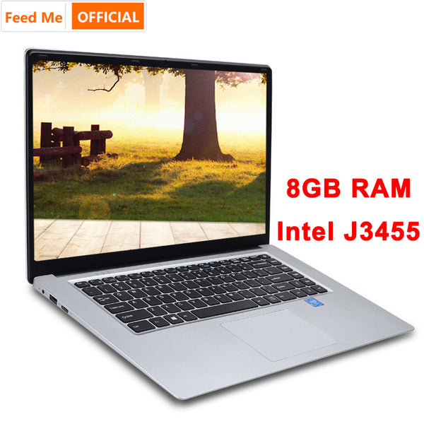 15.6 inch 8GB RAM 256GB/512GB SSD Notebook intel J3455 Quad Core Laptops With FHD Display Ultrabook Student Computer