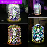 3D Night Light Magic Desk Table Lamp with Glass Cover LED USB Atmosphere Light 37D