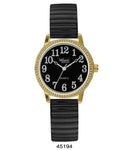 Milano Expression Watch with Black Flex Band with Gold Case, Black Dial