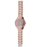 M Milano Expressions Rose Gold Metal Band Watch with Rose Gold Dial