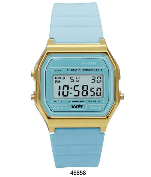 Sporty Light Blue Silicon Digital Watch