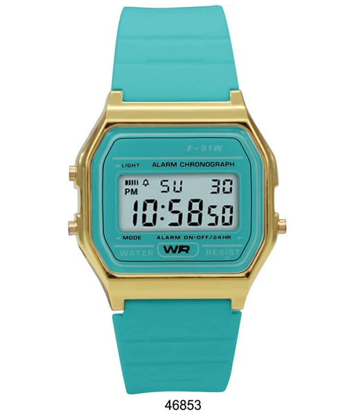 Sporty Turquoise Silicon Digital Watch
