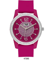 M Milano Expressions Magenta Silicon Band Watch with Magenta