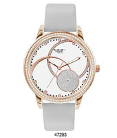 M Milano Expressions White Silicon Band Watch with Gold Case and White Abstract Dial with Gold Accents