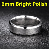4mm Dull Polish Silver Color Titanium Ring For Men and Women