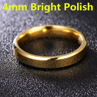 4mm Dull Polish Silver Color Titanium Ring For Men and Women