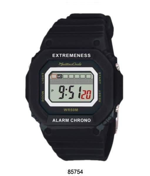 Montres Carlo Black Digital 50 Meter LCD Watch