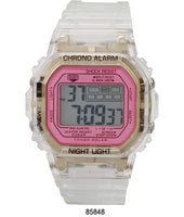 M Milano Expressions Smokey Transparent LCD Watch with Transparent