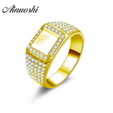 AINUOSHI Exquisite 14K Solid Gold Diamond Engagement Wedding Band