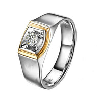 Classic Man Ring GVBORI 18K White Gold 0.17ct Diamond Ring