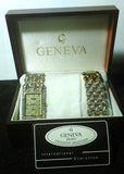 Geneva Quartz Watch and Bracelet Jeweled Set
