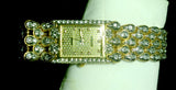 Geneva Quartz Watch and Bracelet Jeweled Set