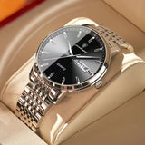 POEDAGAR Men Top Quailty Luxury Stainless Steel Watch