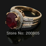 LOVER JEWELRY Vintage Rings Oval Solid 14Kt Rose Gold 4.58ct Natural Diamond Engagement Wedding Ruby Ring