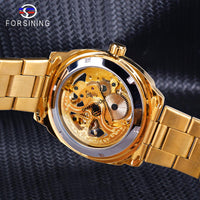 Forsining Fashion Transparent Retro Mens Automatic Mechanical Watch