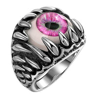 Men's Gothic Evil Eye Ball Design Charm Ring Punk Finger Jewelry Gift Stainless Steel Rings Men Fashion Jewelry New Arrival