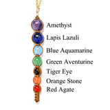Reiki Spiritual Yoga Multi-color Lava 7 Chakra Healing Balance Beads Necklace