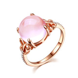 Ociki Quartz Crystal Rose Gold Opal Butterfly Jewelry Ring