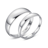 Real Pure 925 Sterling Silver Rings For Women And Men Simple Ring Smooth High Polishing Wedding Band Ring For Lovers Couples
