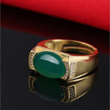 S925 pure silver ring rose gold emerald ring