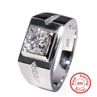 Solitaire male ring 925 Sterling Silver 0.6ct AAAAA CZ Diamant Engagement Jewelry Wedding Rings for Men Finger ring