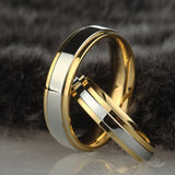 Stainless steel Wedding Ring Silver Gold Color Simple Design Couple Alliance Ring 4mm 6mm Width Band Ring for Women and Men
