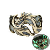 Vintage Alloy Luminous Dragon Rings Adjustable Cool Silver Mens Boys Couple Club Pub Band Animal Rings Anillos Jewelry For Women