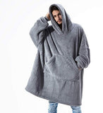 Thick fleece warm winter hooded solid blanket comfy TV adults and children
