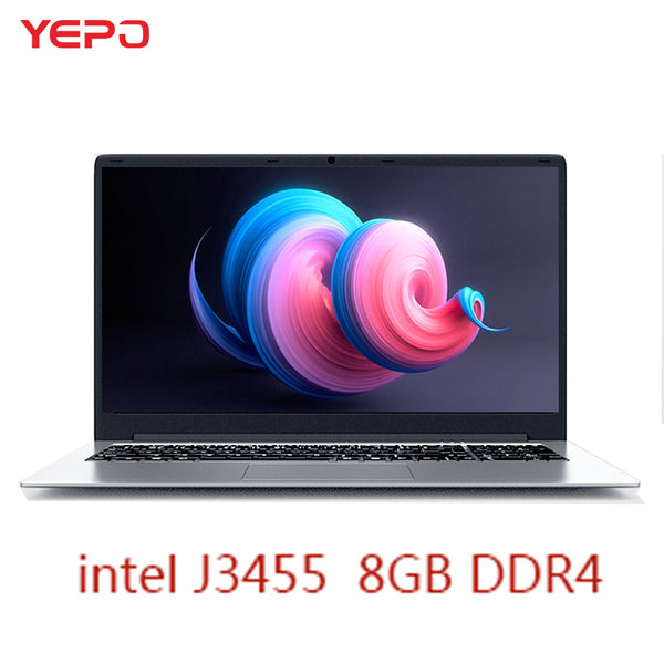 YEPO Notebook Computer 15.6 inch 8GB RAM DDR4 256GB/512GB SSD 1TB HDD intel J3455 Quad Core Laptops With FHD Display Ultrabook