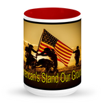 BarnBusterDeals.com -American's stand our ground.. we never run... EVER! Celebrate our American heritage with this custom printed ceramic coffee mug. Its one of a kind get yours TODAY!