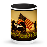 American's Stand Our Ground! Tall glossy custom printed ceramic coffee mug