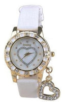 Women Heart Pearl and Rhinestone Designer Wrist Watch with Charm by Kimsung