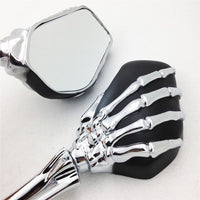 Motorcycle Billet Aluminum Claw Skull Skeleton Mirrors For Harley Davidson Dyna Fat Boy
