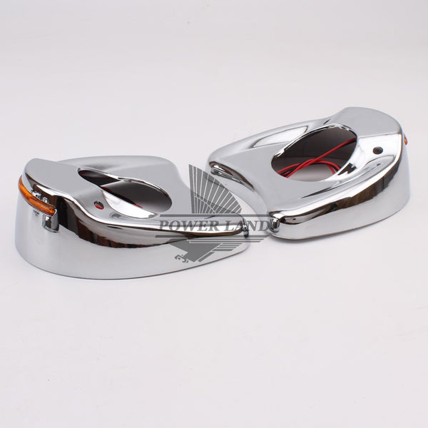 Motorcycle fairing mount Mirrors with amber LED lights