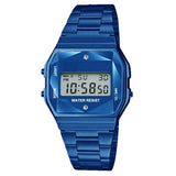 Blue Sports Metal Band Watch with Blue Metal Case and Blue Crystal Cut LCD Display